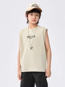 Balabala 男童背心儿童运动背心2025夏季无袖时尚纯棉时尚 - 煙灰卡 - 查看 1