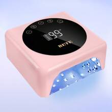 Lámpara de uñas LED inalámbrica profesional, lámpara UV recargable de 78 W, sensor infrarrojo inteligente y pantalla LCD, dispositivo de secado de esmalte de uñas, secador de uñas portátil para esmalte de gel con 5 temporizadores en blanco.