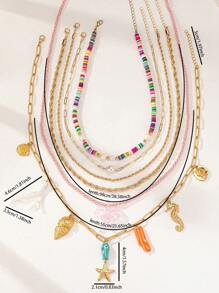 1 peça boho bohemia estrela do mar coral concha arco decoração verão colares para mulheres