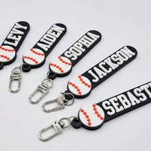 1 pieza Llavero/Etiqueta de equipaje/Placa de nombre personalizada en 3D impresa con baloncesto/béisbol, placa de nombre/etiqueta de bolsa, grabada, de acero inoxidable, colorida, única, personalizada, regalos ideales para él, regalos ideales para ella, ella, novio, novia, familia, amigos, accesorios de viaje, accesorios de viaje, útiles escolares, estudiantes de secundaria, estudiantes de último año de secundaria, estudiantes universitarios, estudiantes universitarios, estudiante de primer año, estudiante de segundo año, estudiantes de cursos inferiores, llaveros y accesorios personalizados, atuendo vintage, accesorios de vestir, otoño elegante - llavero 3D - Ver 36