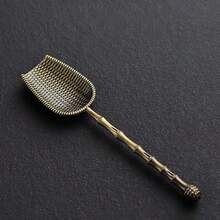 1 pieza Cuchara/Cucharón de té de aleación de bronce y cobre con carácter de fortuna y nube propicia, mango largo creativo, herramienta de elaboración de té, accesorio de juego de té Kung Fu, decoración de sala de té - Multicolor - Ver 13