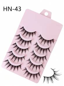 Hinarin 5 对 Manga 假睫毛 全条装 全新 自然 纤细 柔软 假睫毛 日常约会 化妆 条状睫毛、睫毛、睫毛、假睫毛 - 黑色 - 查看 6