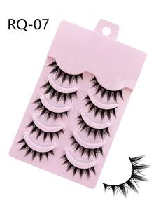 Hinarin 5 对 Manga 假睫毛 全条装 全新 自然 纤细 柔软 假睫毛 日常约会 化妆 条状睫毛、睫毛、睫毛、假睫毛 - 黑色 - 查看 8