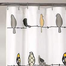 New Lush Decor Rowley Birds Shower Curtain, 72\U201d W X 72\U201d L, Yellow & Gray - Colorful Floral Bird Pattern - Whimsical & Playful Bird Shower Curtain - Farmhouse, Coastal, & Boho Bathroom Decor - 黃色和灰色 72 英寸寬 x 72 英寸長(1 包) - 查看 2