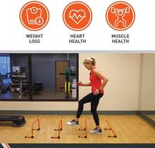 Body Sport Adjustable Athletic Speed Training Hurdles, Jumping &Amp; Speed Training Fitness Equipment, Hurdles For Track &Amp; Field, Basketball, Soccer &Amp; More, Set Of 5 - Orange - View 2