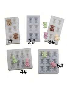 迷你熊DIY手工香氛石膏多功能硅胶模具 - 白色 - 查看 1