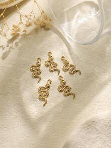 1pc Rhinestone Curved Snake Accessory, Versatile Stainless Steel Pendant Keychain - Point Drill Snake Accessories - View 5