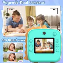 儿童相机即时打印，1080P 儿童即时相机，带打印纸，幼儿自拍数码摄像机，适合 6-12 岁男孩女孩的圣诞节生日礼物 - 两种颜色可供选择 - ZSK-A20拍得 - 查看 11