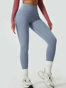 Quần legging yoga ôm sát mềm mại dành cho nữ, quần tập thể dục yoga co giãn thoải mái, quần bó thể thao. - Màu xanh lam - Xem 3