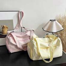 Women's Canvas Shoulder Bag, Large Travel Bag, Yoga Sports Bag, Fashion Handbag, 2024