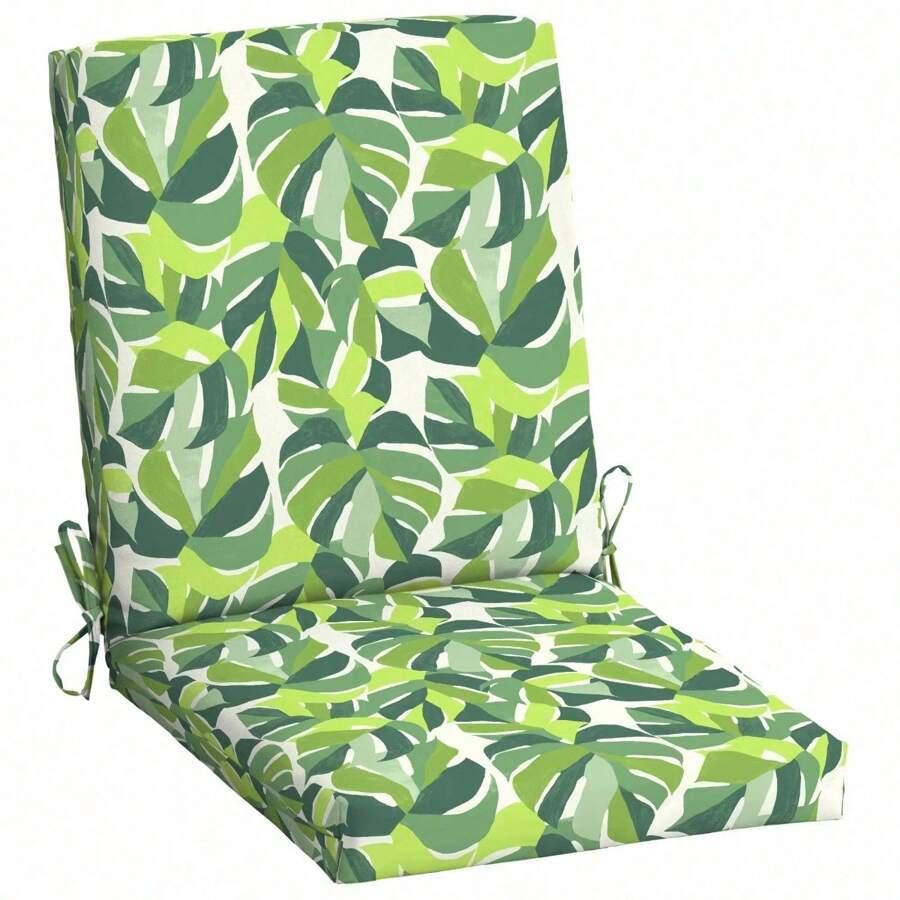 37" L X 19.5" W Green Monstera 1 Piece Rectangle Outdoor Chair Cushion