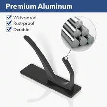 New Self Adhive Coat Hooks For Hanging, Heavy Duty Stainls Double Wall Hook For Towel, Backpack, Hat, Sturdy Metal Hanger For Bathroom, Bedroom, Door, Wall Mounted, 10 Pack, Matt Black, New - 黑色 10 件裝 - 查看 7