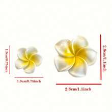 10/12/30 件手工发夹配件，渐变白色雏菊花 DIY 珠宝配件，无香平背 - 白色 - 查看 2