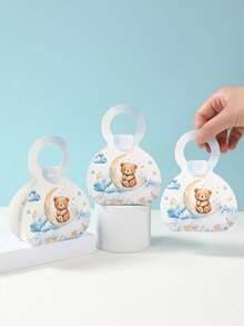 12件蓝色熊主题提手礼盒、蓝色熊主题图案纸质礼盒、蓝色熊生日派对礼品装饰盒、节日庆典手提礼盒、宝贝洗礼装饰、性别揭秘装饰、蓝色熊主题派对礼品包装用品、婚礼装饰、派对餐桌礼品装饰用品、购物小商品盒、厨房包装用品、派对小礼品 - 藍色小熊 - 查看 6