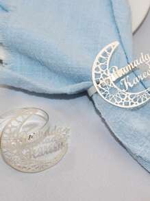 1pc Festival Party Decoration, Moon Napkin Ring, Napkin Buckle, Metal Napkin Ring, Table Decoration, Holiday Party Supplies