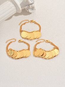 1 buc. Brățară decorativă vintage placată cu aur, potrivită pentru festivaluri, petreceri și întâlniri