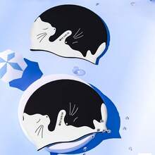 1 件装硅胶泳帽，防水超大尺寸泳帽，专业舒适长发时尚泳帽 - 彩色 - 查看 5