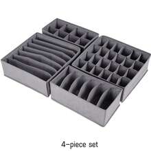 Lådavdelare, hopfällbar garderobskorg, förvaringskorg och tygorganiseringsfack för kläder, underkläder, behåar, slipsar, accessoarer, strumpor - Grå - Visa 4