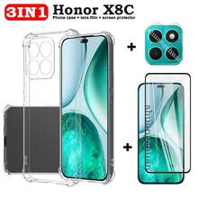 Película protectora de pantalla 3 en 1 para Honor X8C: película protectora completa de pantalla con acabado mate, película protectora de lente, talla grande funda para teléfono Honor X8C con pintura inferior, sensibilidad avanzada y protección anti-caídas - Honor X8C - Ver 5