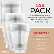 Durameg Large Party Plastic Cups With Dome Lids 12 Oz Count - Disposable Cups - 1 - View 4