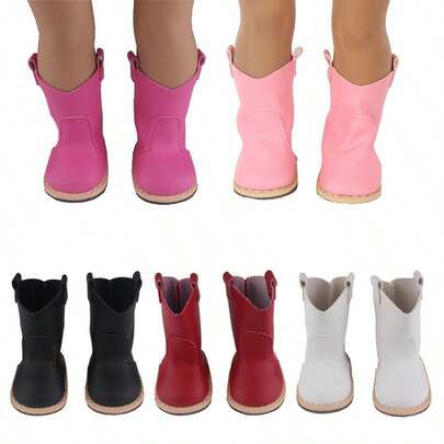 MSYO 1 Pair Doll Knee-High Boots, Solid Color High-Top Leather Boots, Fashionable And Beautiful Doll Boots, Soft Leather Material, Suitable For 18-Inch Baby Dolls, Reborn Dolls, Girls 3+ Years Old, Student Doll Shoes, Doll Accessories, Halloween, Christmas Gifts, Christmas Stocking Stuffers, Holiday Parties, Home Decor, Collectibles