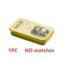 1pc 58mmx33mm Vintage Iron Matchbox Cigarette Case, Retro Distressed Metal Slide Lid Design, Antique Faux Leather Texture Collectible Tin Box, Father's Day Gifts/Men's Fashion Accessories/Smoker Essentials 2025 (2.28"X1.3" Pocket Size, Rustproof Coating, Christmas Stocking Stuffer)