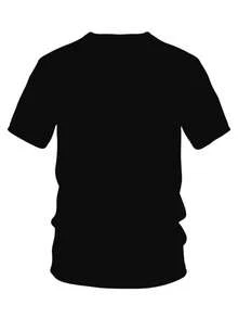 Black Casual Simple Leopard Print T-Shirt & Shorts Matching Set, Unisex - Multicolor - View 3