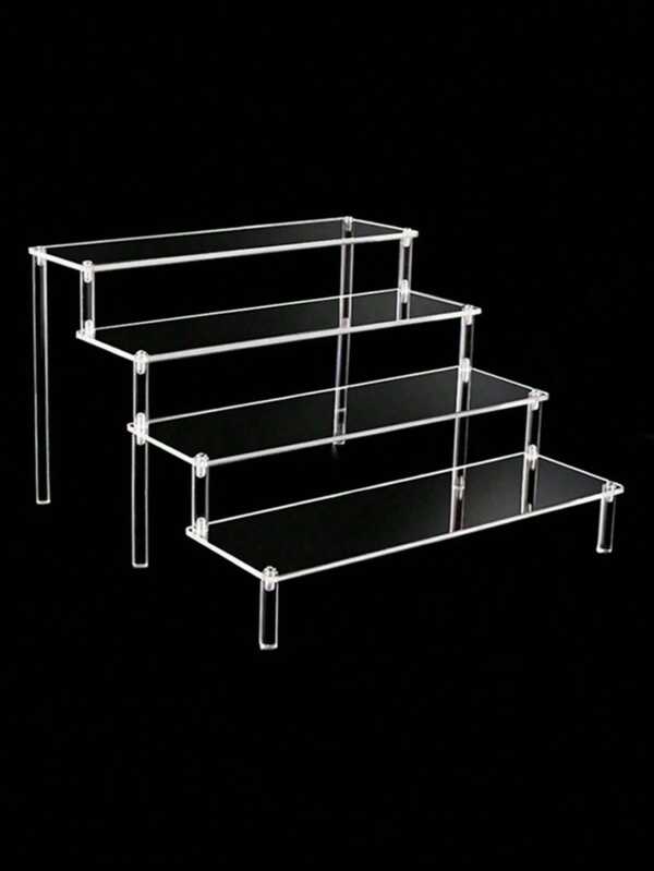 1-4 Tier Acrylic Dessert Display Stand, Cake Stand, Snack Rack, Transparent Acrylic Display Shelf, Tiered Stepped Design, Suitable For Storing And Exhibiting Toys, Jewelry, Cosmetics, Perfumes, Easy To Assemble, Wedding Decor, Wedding Party Supplies, Wedding Accessories, Wedding Cake Stand
