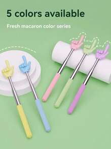 1pc Random Color Retractable Stainless Steel Teaching Pointer, Portable Design (Mixed Colors)