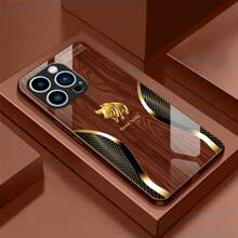 Wood Grain Design Tempered Glass Phone Case For IPhone X, 11, 12, 13, 14, 15, 16 Plus, Pro And Promax With Camera Protection, Anti-Fingerprint Technology And A Sleek And Stylish Look