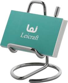 Soporte para tarjetas de visita para computadora, bonitos organizadores de tarjetas de metal y accesorios de computadora de oficina para hombres y mujeres (dorado) Adecuado para aprender, trabajar y enseñar en el aula. - Oro rosa vertical - Ver 13