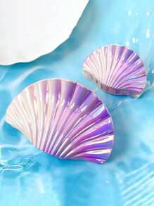 2pcs Set Elegant Ombre Color Shell Hair Clips, Women's Minimalist Fashion Hair Accessories, 2 Sizes Available, Suitable For Beach, Vacation, Mother's Day, Daily Wear, Family Gift Summer Hair Claw Claw Clips Hair Jaw Clip Hair Clamps