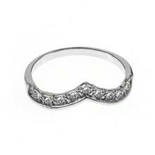 Silver V-Shaped, Micro-Set Zirconia Unique Design Rhinestone Minimalist Ring, CZ Heart Tail Ring, Versatile Zirconia Knuckle Ring, Ins