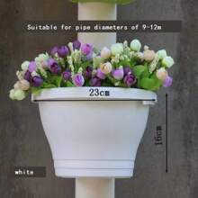 1PC Hanging Flower Pot Creative Basket Storage Gutter Downspout Flowerpot Indoor Useful Railing Hanging Planter Plastic Flower Pot