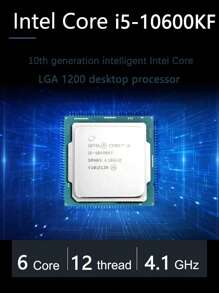 intel Intel Core i5-10600KF i5 10600KF 4.1GHz 6-Core 12-Thread CPU Processor L3=12M 125W LGA 1200 no fan desktop processor cpu computer component pc gaming