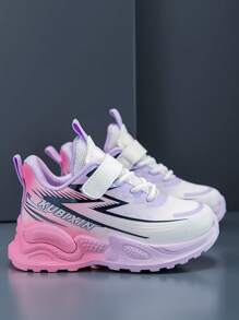 1 par de zapatos casuales de estilo degradado de PU para niñas, zapatillas deportivas, apropiadas para el uso diario, la escuela, los deportes, todas las estaciones (talla pequeña)