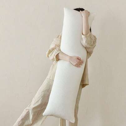 1 chiếc, Vỏ gối dài dệt tổ ong màu trắng kem 100% Polyester không ruột gối, Vỏ gối đơn giản cho giường Vỏ gối trang trại cho ghế sofa Vỏ gối thân có họa tiết hiện đại