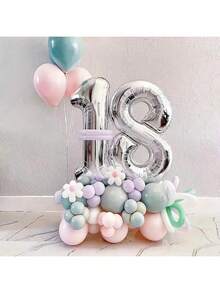 2 Pezzi Palloncini Giganti in Argento da 40 pollici con Numero Argentato 18, Adatti per Decorare Feste di Compleanno per 18 Anni, Celebrazioni di Anniversari