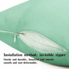 2 Pcs Zippered Toddler Pillowcases, 100% Brushed Microfiber 13x18 Pillowcases - Sea Green - View 3