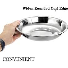 Paquete de 5 tazones de acero inoxidable para gatos, plato de comida y agua de metal de 7,7", cuenco básico de alimentación para mascotas de 16 onzas para gatitos, cachorros, plato de reemplazo ancho y poco profundo para perros, soporte elevado, apto para lavavajillas - 1 - Ver 5