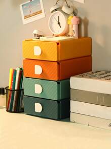 1pc Desk Organizer Box, Multi-Functional Storage Box For Makeup, Cosmetics, Stationery, Jewelry, Toys And More, Stackable And Combinable For Women Storage Organizer Travel Essentials Father Gift