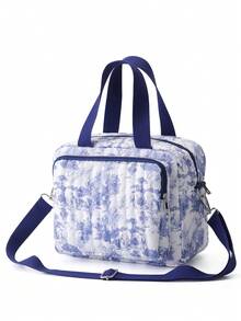 1pc Quilted Ditsy Floral Crossbody Tote Bag, Suitable For Strollers