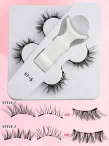 2 Pairs Magnetic Fake Eyelashes With Clips, Handmade Magnetic Crossed Lashes That Don't Require Glue, Suitable For Girls To Elongate Eyes