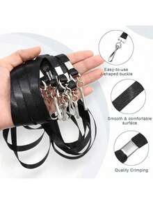 600 Pieces Badge Holders And Lanyards Bulk, 300 Pieces Clear Plastic Vertical Name Tags Badge ID Card Holders And 300 Pieces Flat Neck Lanyards With Metal Swivel J Hook Clip (Black) - 黑色 - 查看 2