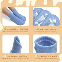 ELUTONG Baby Girls Grip Socks Toddler Non Slip Socks Kids Anti-Skid Crew Colorful Socks With Gripper 12 Pairs For 0-10 Years - #1 男孩 12 雙 - 查看 4
