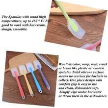 1件一体成型半透明硅胶刮刀大号半透明刮刀蛋糕抹刀奶油搅拌刀 - 藍色 - 查看 9