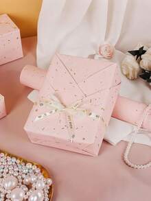 Matte Metallic Wrapping Paper, Light Pink Confetti Pattern, Matte Kraft Wedding Wrapping Paper, Solid Color Wrapping Paper For Valentine's Day, Romantic Style Suitable For Weddings, Graduations, Birthdays, DIY Bouquets, Metallic Birthday Gift Wrapping Paper, Gift Box Filler, Best Friend Gifts And DIY Decoration Paper (For Accessories), Solid Color Patterns, Matte Wrapping Paper, Autumn, Winter - Pink - View 8