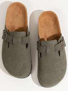 男女通用可调节一脚蹬拖鞋，防滑耐磨，适合室内外穿着 - 綠色 - 查看 2