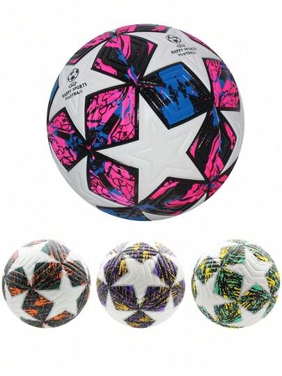 1 件 5 号标准室内/室外通用比赛训练足球，充气 PU 皮革，粉色（产品上的英文字母随机）