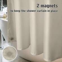 New Titanker Fabric Shower Curtain Liner Washable, 70 X 72 Inches, Khaki Shower Liner Fabric With 2 Magnets, Waterproof Bathroom Shower Liner Soft Lightweight Polyester, Khaki - 卡其色 70 英吋寬 x 72 英吋長(1 包) - 查看 4